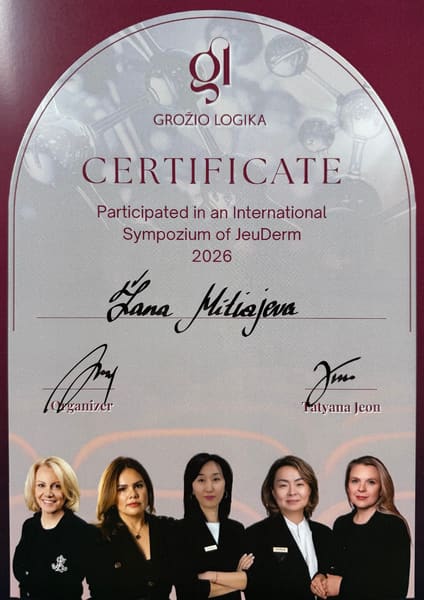 Сертификат участника. Grožio logika. International Symposium of JeuDerm. 29 сентября 2026 г.