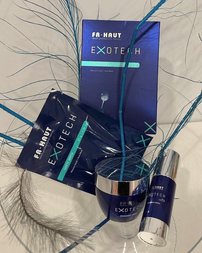 The FR-HAUT Exotech treatment kit with a glass bowl and feathers