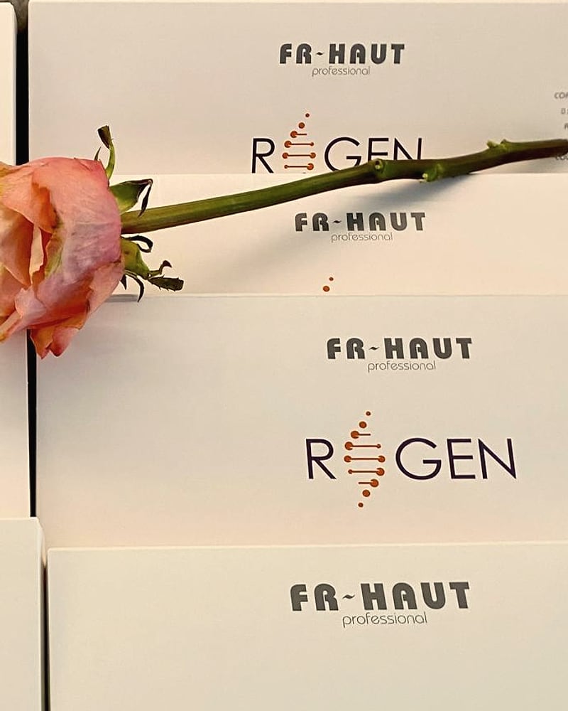 „FR-HAUT“ „REGEN“ procedūros dėžutės ir rožė